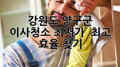 강원도 양구군 이사청소: 최저가 & 최고 효율 찾기